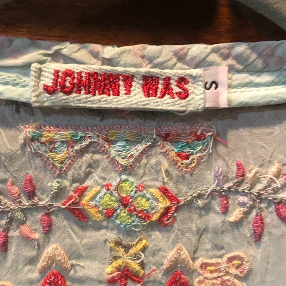 Johnny Was tunic. Beautiful sky blue embroidered - Picture 3 of 4